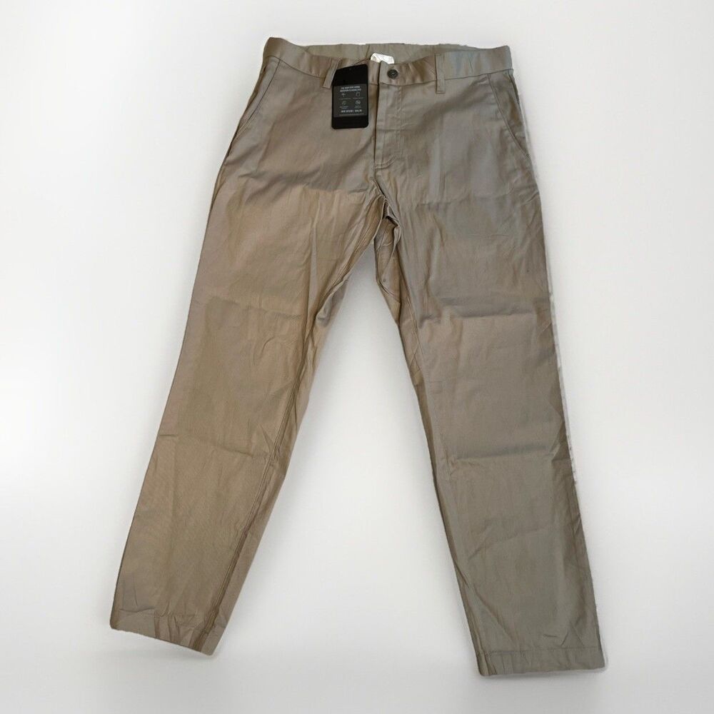 NEW Fabletics High Side Chino Pants Men’s 32x30 Khaki Golf Stretch Performance